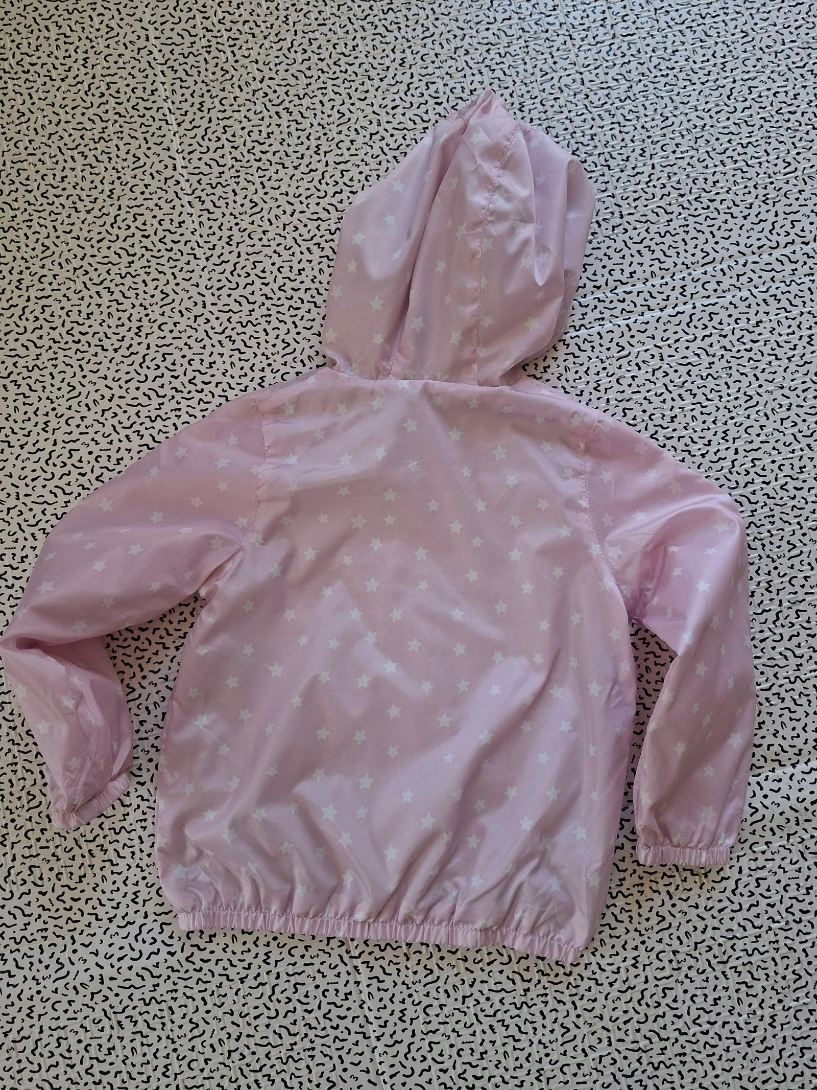 Roze windjack met sterren In Extenso 98 cm 3 jaar met capuchon licht meisje half seizoen – photo 4